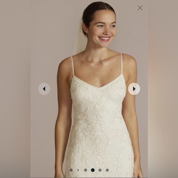 DB STUDIO
Allover Floral Beaded Godet Sheath Wedding Dress
STYLE# WGIN5113 - Picture 3 of 7